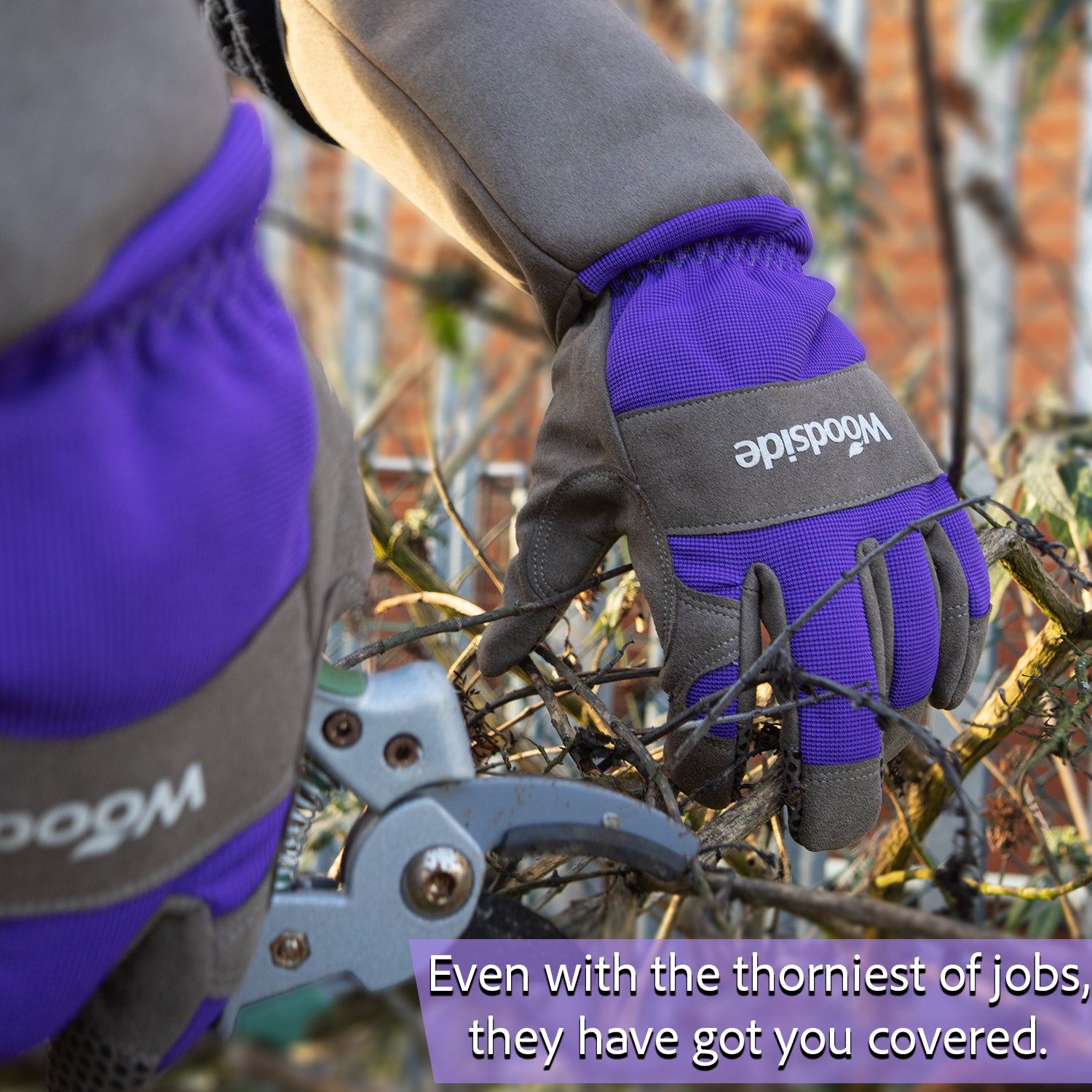 Woodside Heavy Duty Thorn Resistant Gardening Gloves – Long Sleeve Gauntlet with Forearm Protection