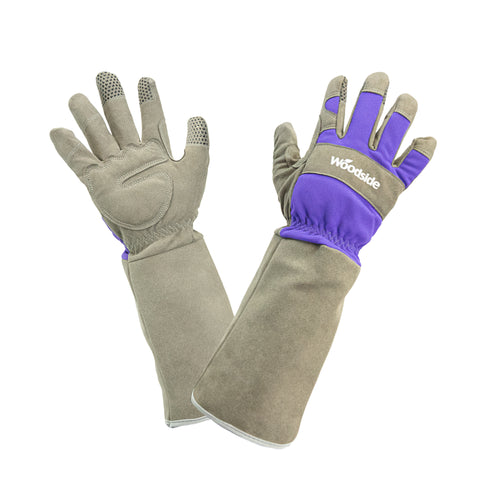 Woodside Heavy Duty Thorn Resistant Gardening Gloves – Long Sleeve Gauntlet with Forearm Protection