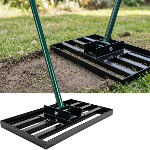 Woodside Heavy Duty Steel Lawn Levelling Rake – 213cm Handle, Solid Steel Head, Lawn Leveller for Soil, Sand & Top Dressing