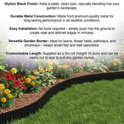 Garden border with text describing its features