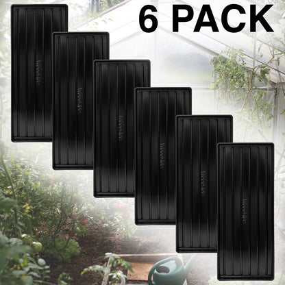 Woodside Plastic Greenhouse Growbag Trays -  6 Pack for Tomato Plant Watering, Strong & Reusable