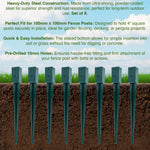 Woodside Steel Fence Post Holders Heavy Duty Ground Stakes – 100mm/4” Square Pack of 8