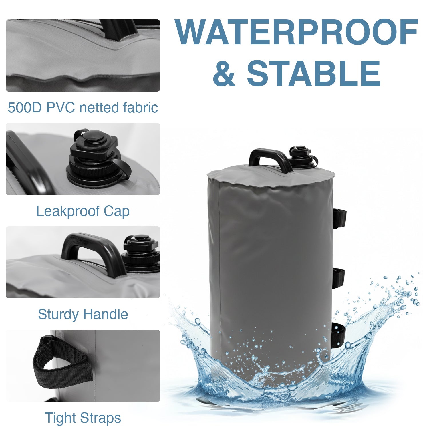 Woodside Gazebo Water Weight Bags for Pop Up Canopy Waterproof 10kg Weights 4 Pack