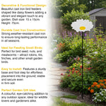 Woodside Cast Iron Bird Feeders Daisy Shaped Decorative Garden Seed & Nut Dish 5 PACK