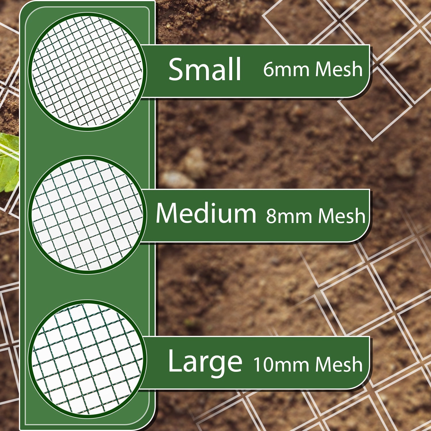 Woodside Garden Soil Sieve Riddle 3 Filter Mesh Compost Potting Sifter Large 37cm 6-10mm