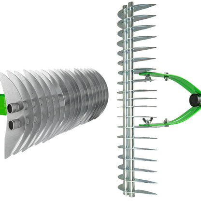 Woodside Heavy Duty Lawn Thatching Rake | Adjustable 19 Blade Moss & Thatch Removal Rake