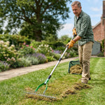 Woodside Heavy Duty Lawn Thatching Rake | Adjustable 19 Blade Moss & Thatch Removal Rake