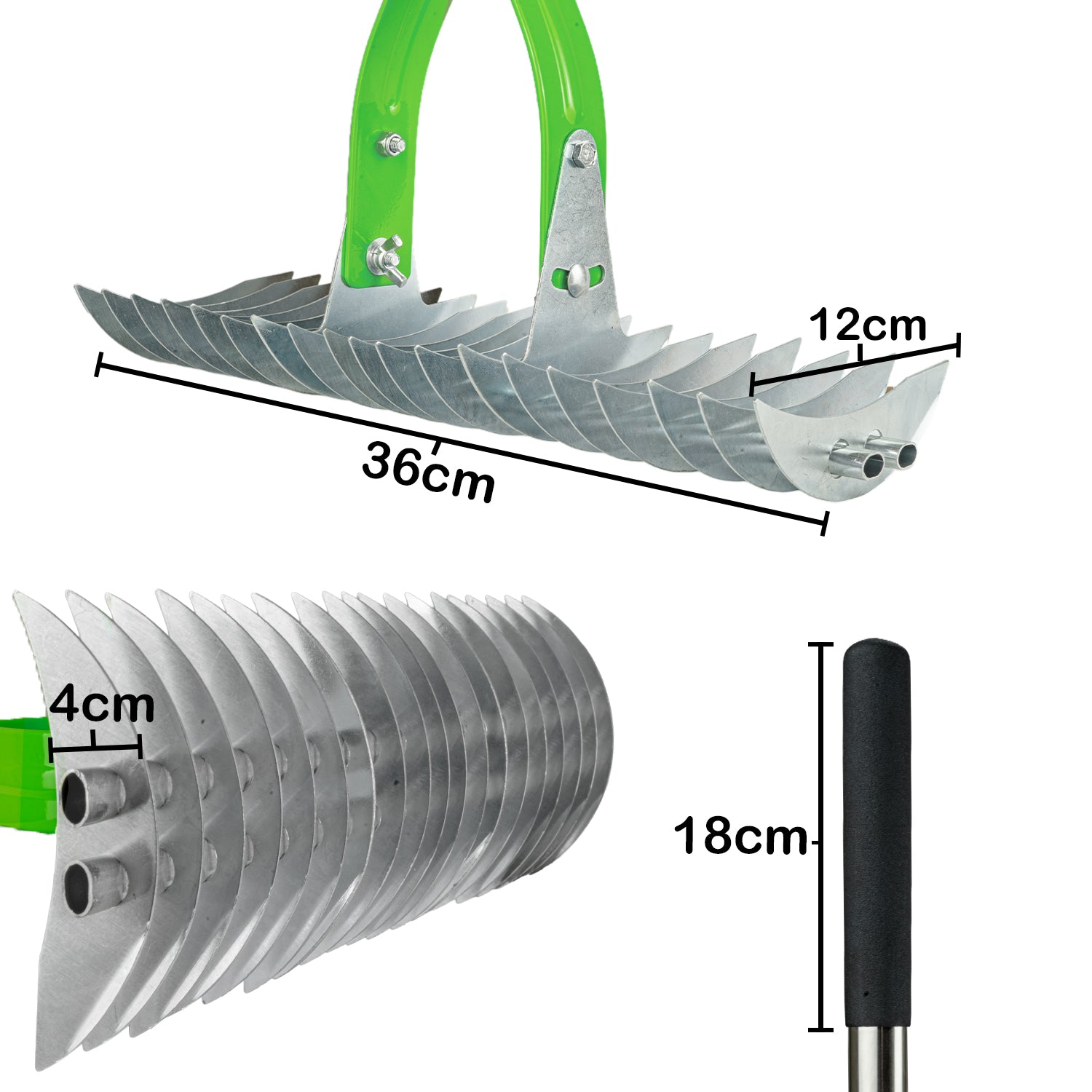 Woodside Heavy Duty Lawn Thatching Rake | Adjustable 19 Blade Moss & Thatch Removal Rake