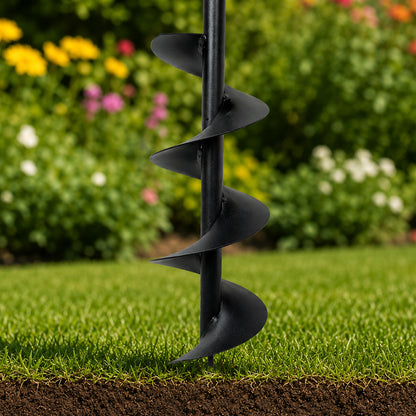 Woodside Heavy Duty Manual Post Hole Digger Fence Post Auger | Steel Ground Drill with Comfortable Rubber Handles