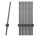 Woodside 10 Pack 3ft Metal Fence Posts | Heavy Duty Black Steel Fence Stakes with Hooks