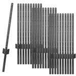 Woodside 30 Pack 3ft Metal Fence Posts | Heavy Duty Black Steel Fence Stakes with Hooks
