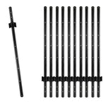 Woodside 10 Pack 4ft Metal Fence Posts | Heavy Duty Black Steel Fence Stakes with Hooks