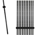 Woodside 10 Pack 4ft Metal Fence Posts | Heavy Duty Black Steel Fence Stakes with Hooks