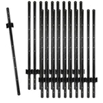 Woodside 20 Pack 4ft Metal Fence Posts | Heavy Duty Black Steel Fence Stakes with Hooks