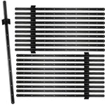 Woodside 20 Pack 4ft Metal Fence Posts | Heavy Duty Black Steel Fence Stakes with Hooks