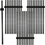 Woodside 30 Pack 4ft Metal Fence Posts | Heavy Duty Black Steel Fence Stakes with Hooks