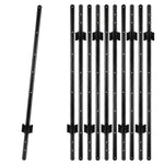 Woodside 10 Pack 5ft Metal Fence Posts | Heavy Duty Black Steel Fence Stakes with Hooks