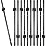 Woodside 10 Pack 5ft Metal Fence Posts | Heavy Duty Black Steel Fence Stakes with Hooks