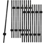 Woodside 20 Pack 5ft Metal Fence Posts | Heavy Duty Black Steel Fence Stakes with Hooks