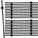 Woodside 20 Pack 5ft Metal Fence Posts | Heavy Duty Black Steel Fence Stakes with Hooks