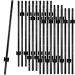 Woodside 30 Pack 5ft Metal Fence Posts | Heavy Duty Black Steel Fence Stakes with Hooks