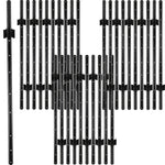 Woodside 30 Pack 5ft Metal Fence Posts | Heavy Duty Black Steel Fence Stakes with Hooks