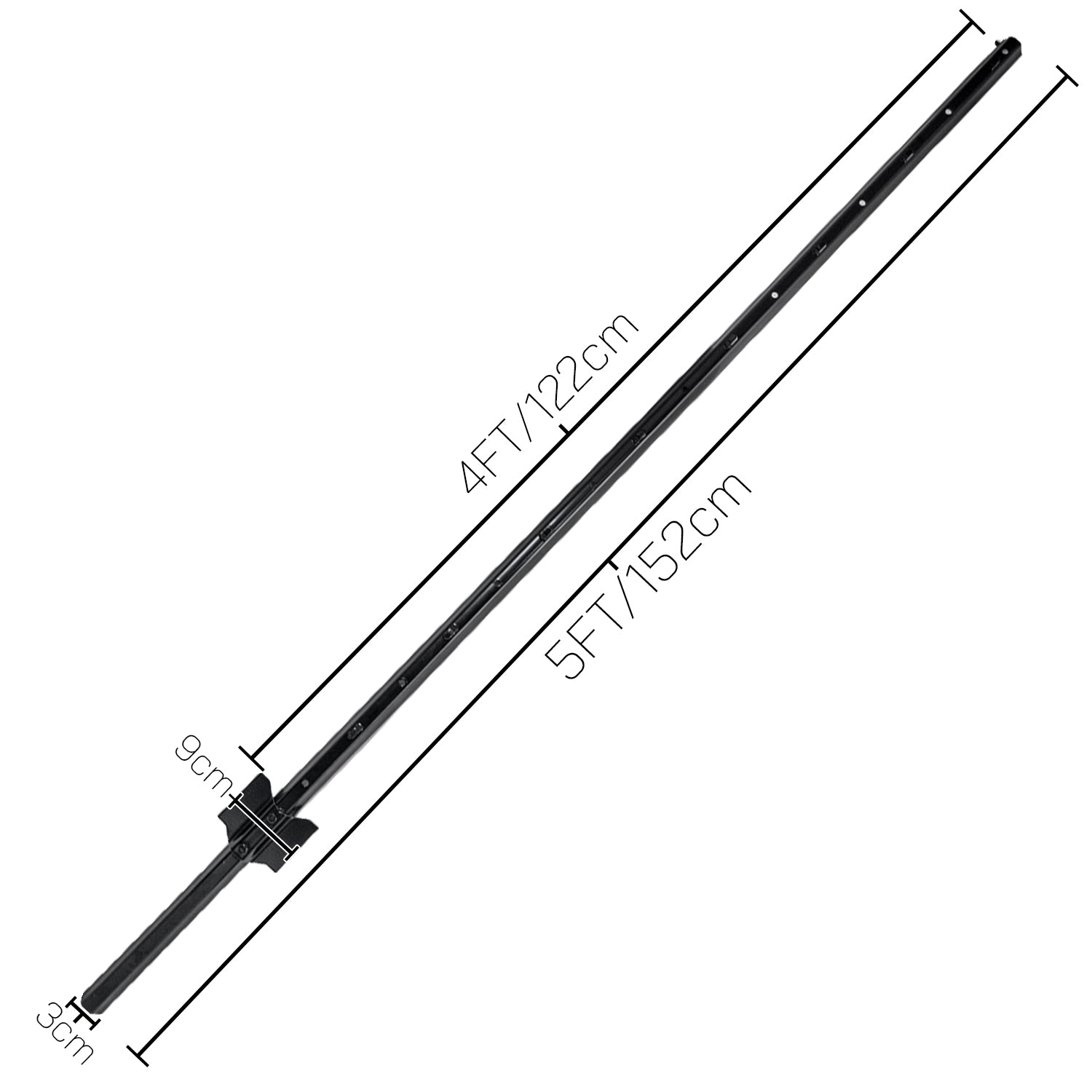Woodside 10 Pack 5ft Metal Fence Posts | Heavy Duty Black Steel Fence Stakes with Hooks
