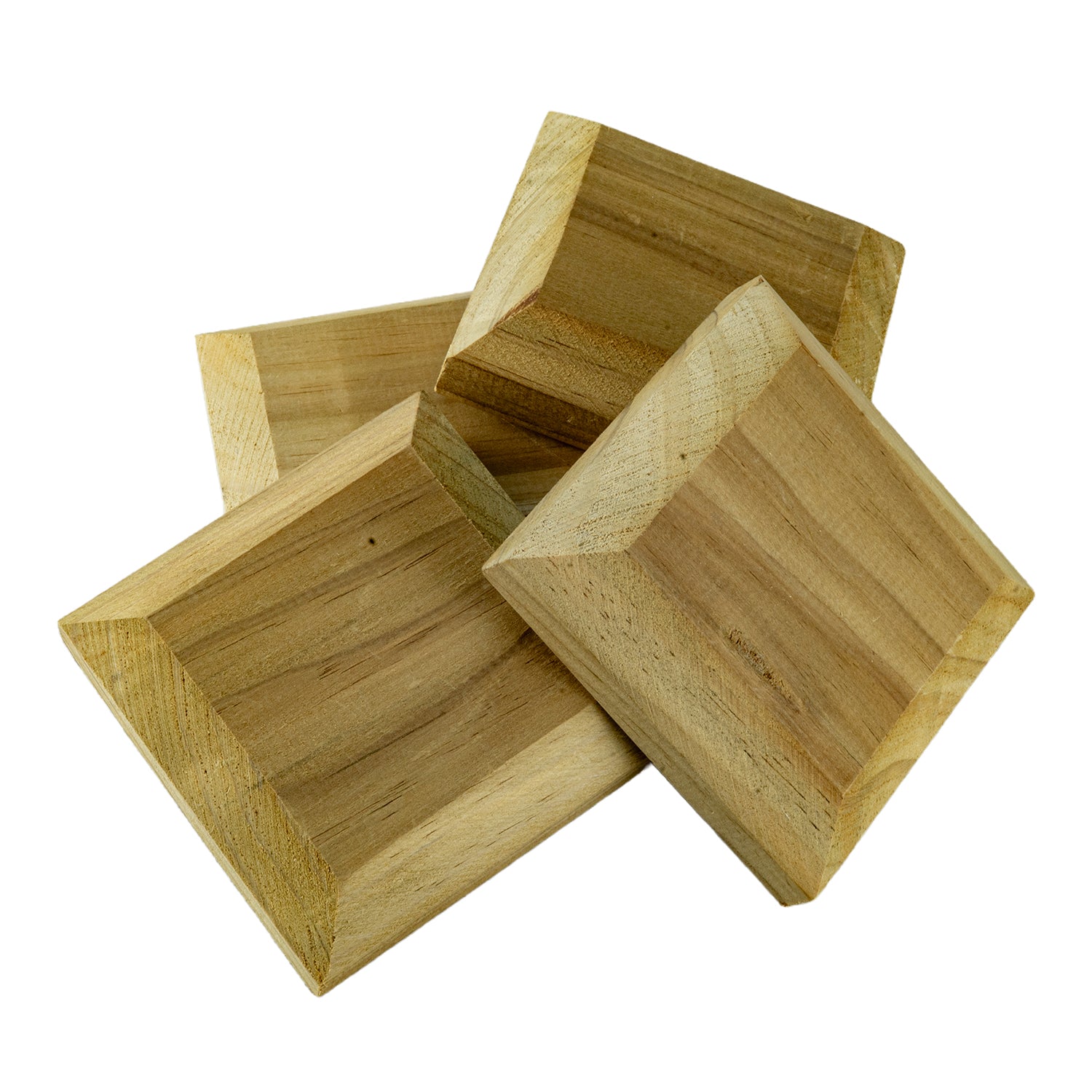 Woodside 4 Pack Wooden Fence Post Caps for 3 Inch Fence Posts | Spruce Wood Post Toppers
