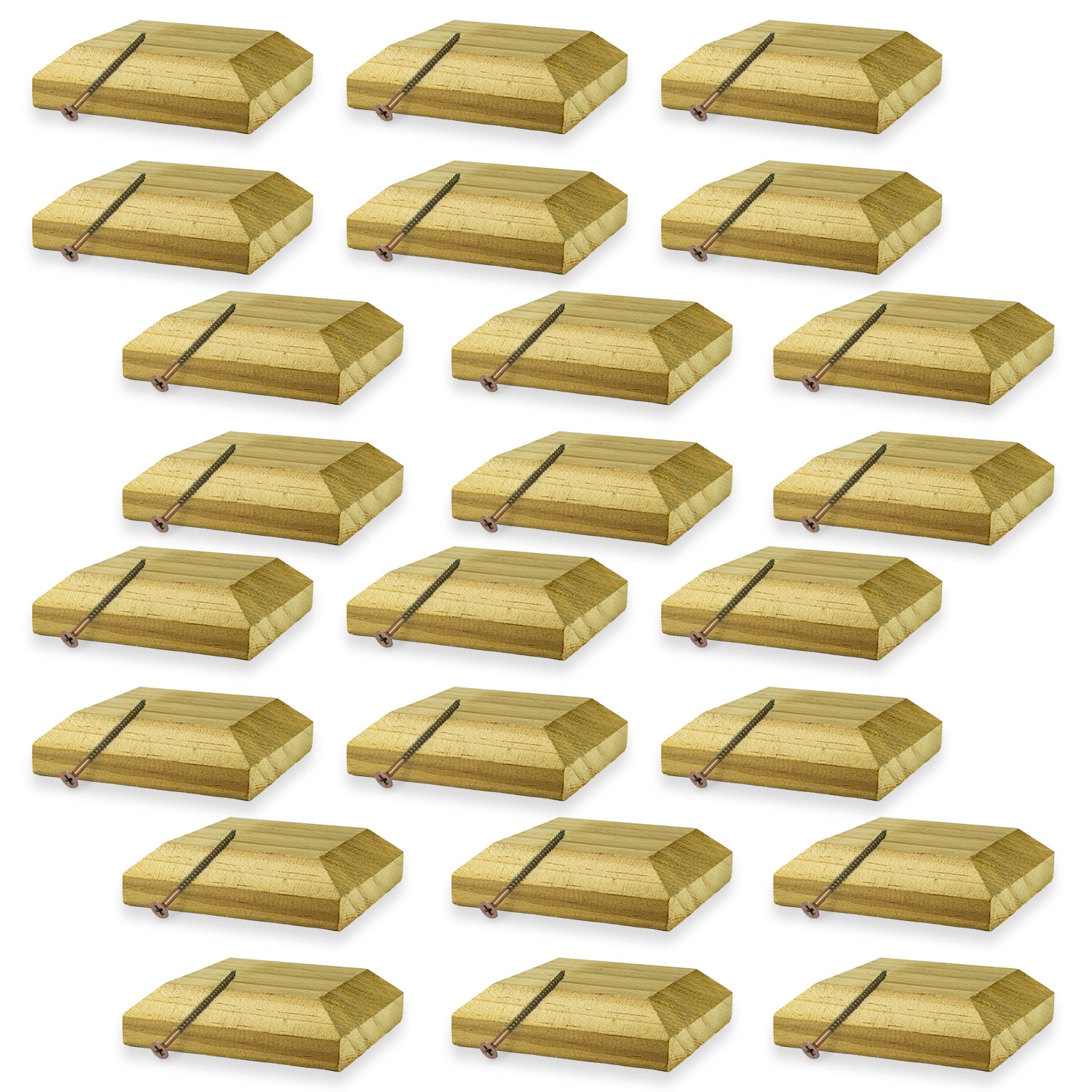 Woodside 24 Pack Wooden Fence Post Caps for 3 Inch Fence Posts | Spruce Wood Post Toppers