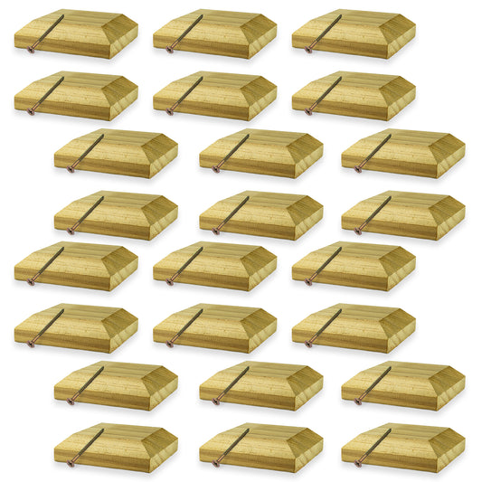Woodside 24 Pack Wooden Fence Post Caps for 3 Inch Fence Posts | Spruce Wood Post Toppers