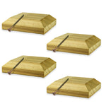 Woodside 4 Pack Wooden Fence Post Caps for 3 Inch Fence Posts | Spruce Wood Post Toppers
