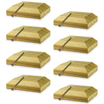Woodside 8 Pack Wooden Fence Post Caps for 3 Inch Fence Posts | Spruce Wood Post Toppers