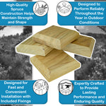 Woodside 24 Pack Wooden Fence Post Caps for 4 Inch Fence Posts | Spruce Wood Post Toppers