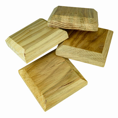Woodside 4 Pack Wooden Fence Post Caps for 4 Inch Fence Posts | Spruce Wood Post Toppers