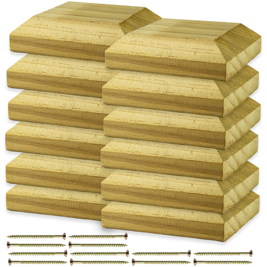 Woodside 12 Pack Wooden Fence Post Caps for 4 Inch Fence Posts | Spruce Wood Post Toppers