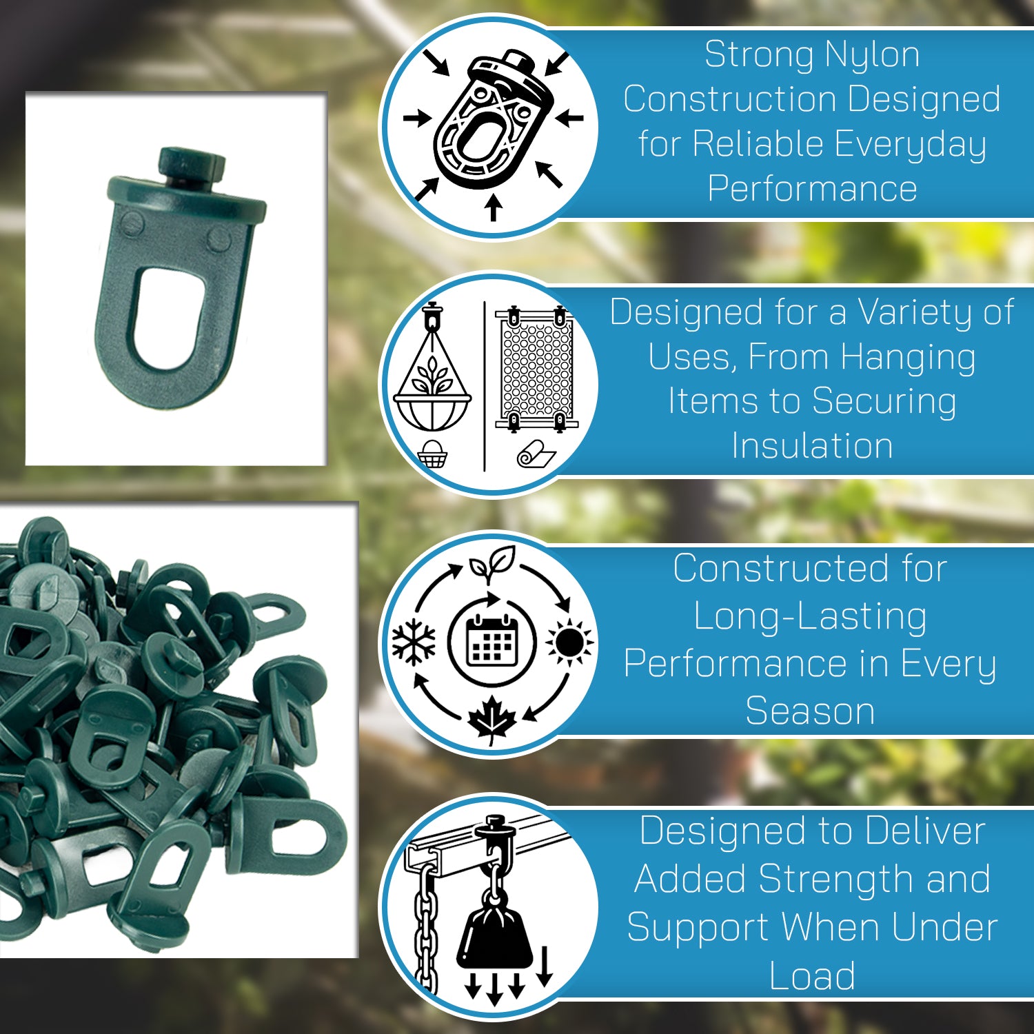 Woodside 120 Pack Greenhouse Twist Clips | Heavy Duty Nylon Greenhouse Accessories