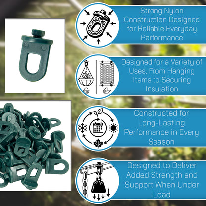 Woodside 120 Pack Greenhouse Twist Clips | Heavy Duty Nylon Greenhouse Accessories