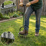 Woodside Heavy Duty Lawn Aerator with 15 Iron Spikes | Adjustable Manual Garden Lawn Spike Aerator