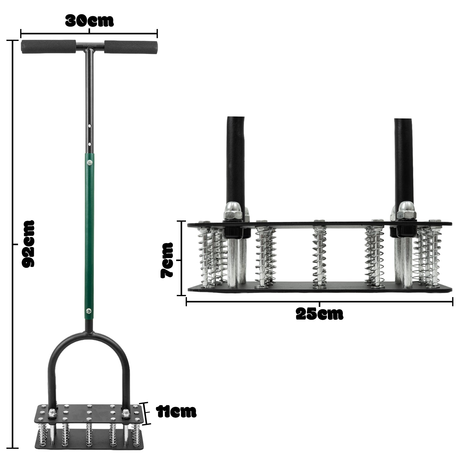 Woodside Heavy Duty Lawn Aerator with 15 Iron Spikes | Adjustable Manual Garden Lawn Spike Aerator