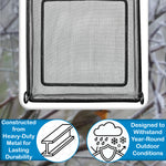 Woodside 4 Pack Square Hanging Bird Feeding Trays | Heavy Duty Mesh Wild Bird Feeders with Quad Chains