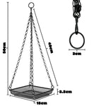 Woodside 4 Pack Square Hanging Bird Feeding Trays | Heavy Duty Mesh Wild Bird Feeders with Quad Chains
