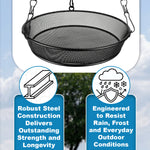 Woodside 2 Pack Round Hanging Bird Feeding Trays | Heavy Duty Mesh Wild Bird Feeders with Triple Chains