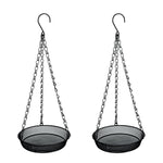 Woodside 2 Pack Round Hanging Bird Feeding Trays | Heavy Duty Mesh Wild Bird Feeders with Triple Chains