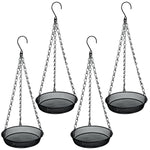 Woodside 4 Pack Round Hanging Bird Feeding Trays | Heavy Duty Mesh Wild Bird Feeders with Triple Chains