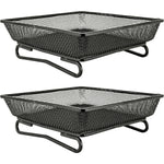 Woodside Square Floor Standing Bird Feeding Trays 2 Pack | Metal Mesh Garden Bird Feeders