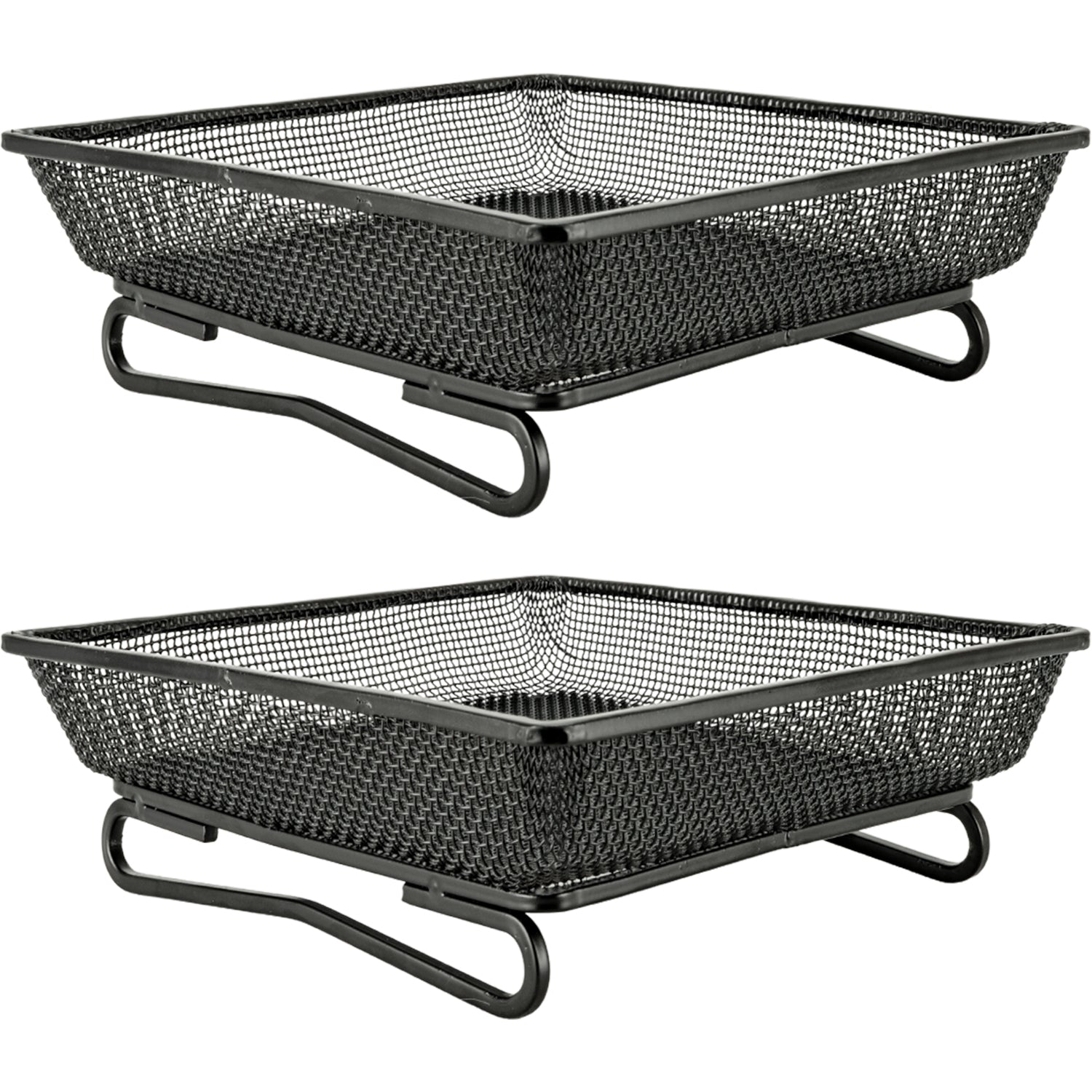 Woodside Square Floor Standing Bird Feeding Trays 2 Pack | Metal Mesh Garden Bird Feeders