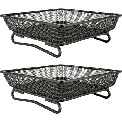 Woodside Square Floor Standing Bird Feeding Trays 2 Pack | Metal Mesh Garden Bird Feeders