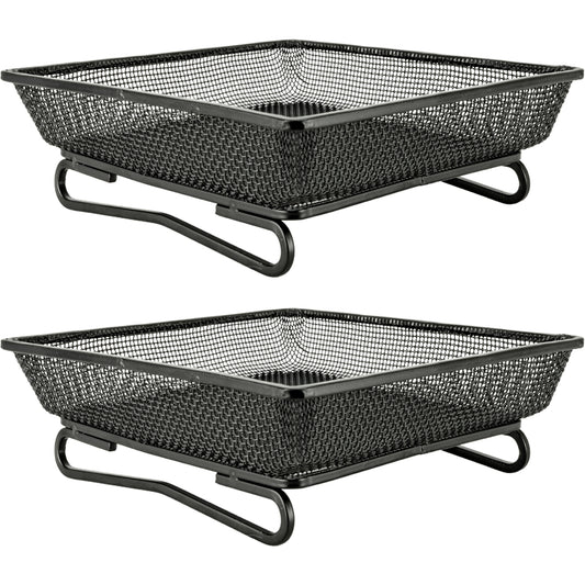 Woodside Square Floor Standing Bird Feeding Trays 2 Pack | Metal Mesh Garden Bird Feeders