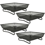 Woodside Square Floor Standing Bird Feeding Trays 4 Pack | Metal Mesh Garden Bird Feeders