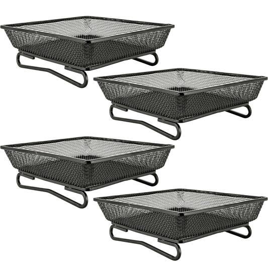 Woodside Square Floor Standing Bird Feeding Trays 4 Pack | Metal Mesh Garden Bird Feeders